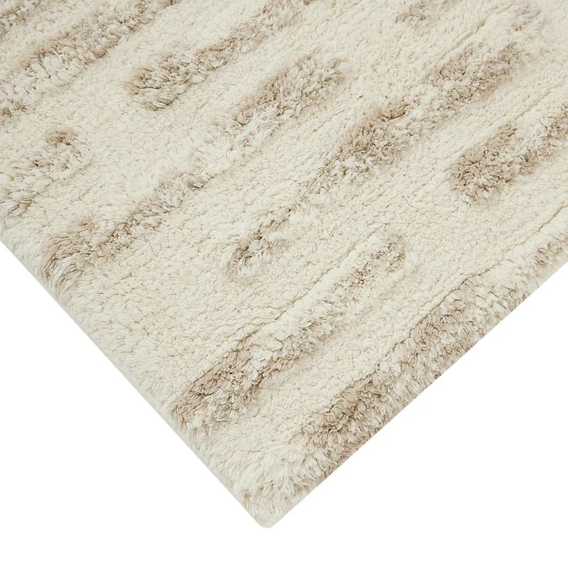 Ensemble de tapis de bain touffeté 2 pièces beige calcaire Hi Low hometrends