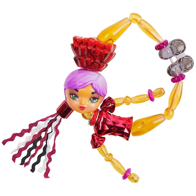 Twisty Girlz, Série 2, Poupée à transformer en bracelet à collectionner Ruby Spark avec Twisty Petz mystère