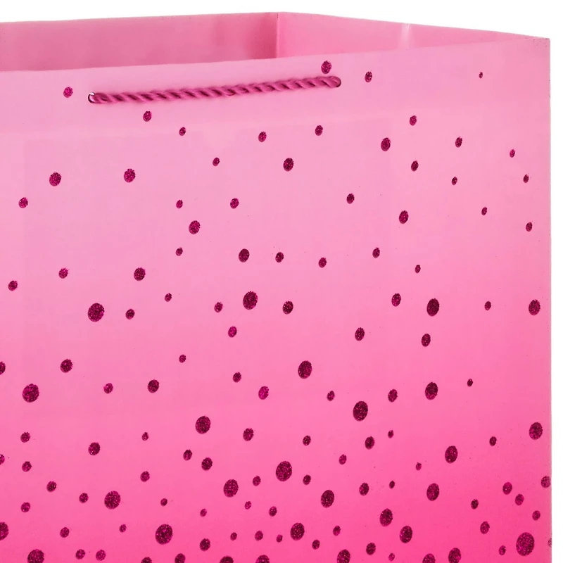 Très grand sac-cadeau de 20 po avec poignées, Hallmark (paillettes roses) pour les fêtes, les fêtes prénuptiales, les fêtes prénatales