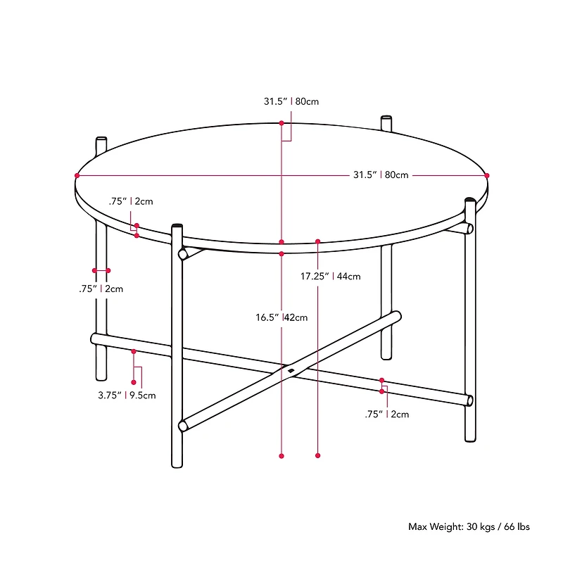 Table basse d'intérieur CorLiving Ayla en bois d'ingénierie effet marbré noir avec pieds en fer