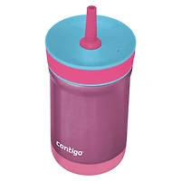 Gobelet antidéversement pour enfants Contigo Leighton en acier inoxydable avec paille, 12 oz (354 ml), azalée et violet,, ensemble de 2