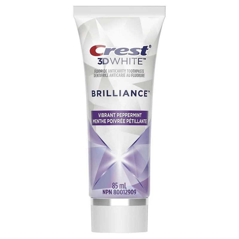 Dentifrice Crest 3D White Brillance, Menthe poivrée pétillante 85ML
