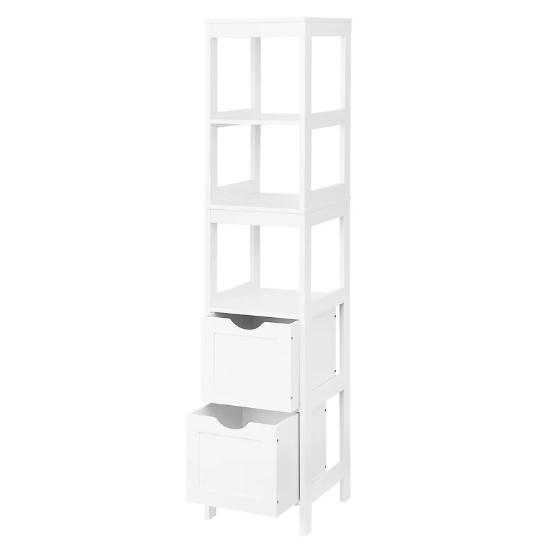 Era Colonna Storage Tower Organizer, White, Tall, 11.75x55.75in, Storage Tower
