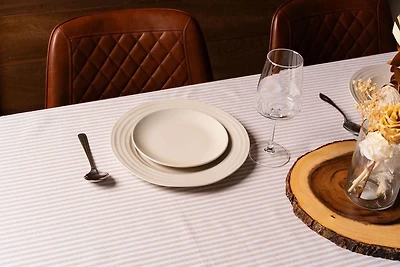 Fabstyles 100% Cotton Bistro Stripe Table Cloth