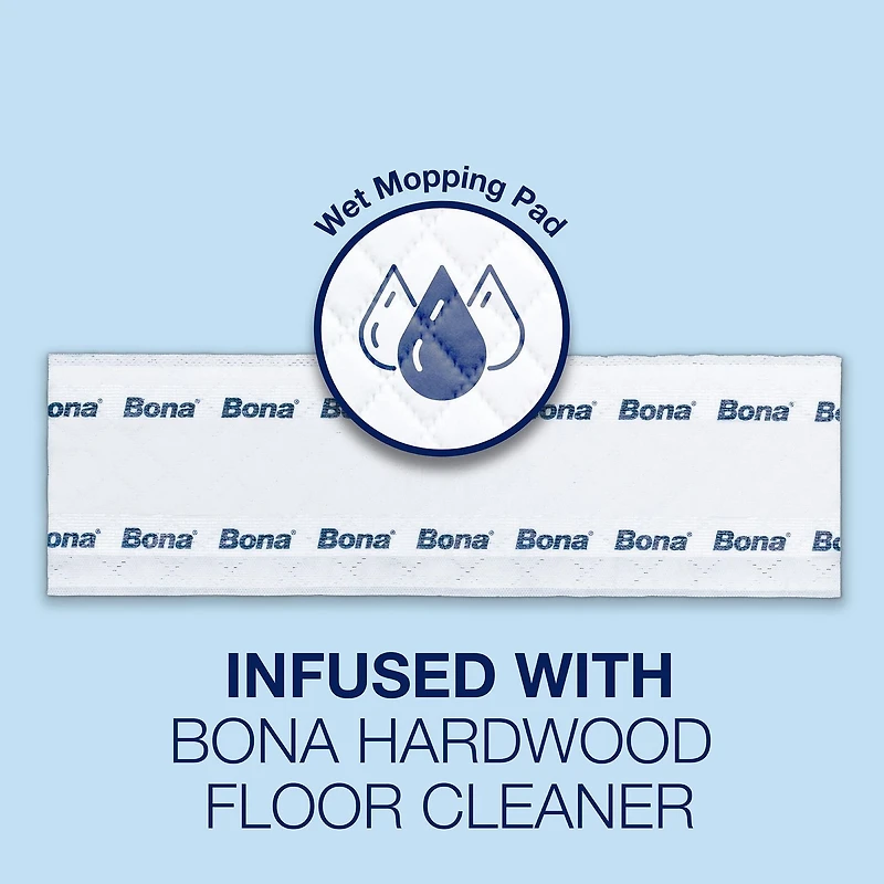 Bona Hardwood Floor Disposable Wet Cleaning Pads, 12 Count, Quick and Easy Cleaning