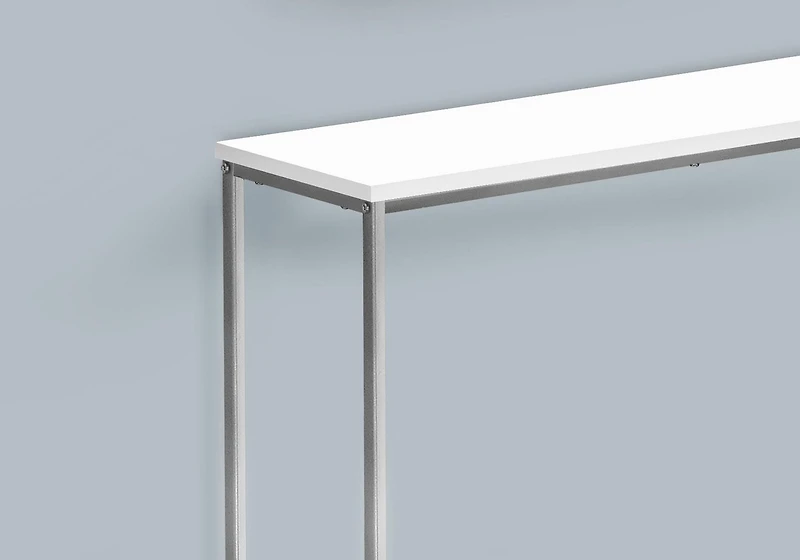 Monarch Specialties Accent Table, Console, Entryway, Narrow, Sofa, Living Room, Bedroom, Metal, Laminate, White, Grey, Contemporary, Modern