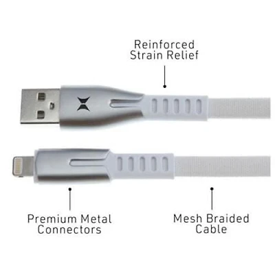 XTREME Premium MFI Charge/Sync Lightning Cables 10ft, Blanc
