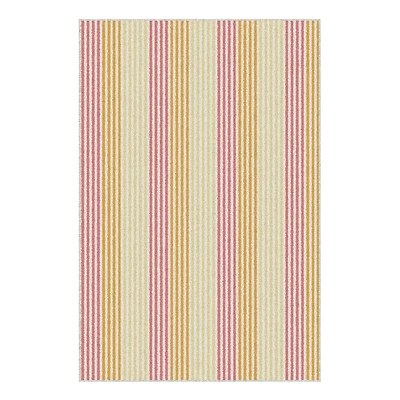 Tapis d’appoint intérieur rayé rose et jaune pour enfants Mainstays, Touffeté à la machine, 28,8 po x 45 po, lavable à la machine, endos antidérapant