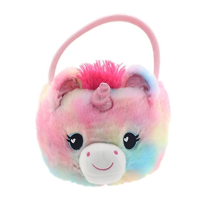 Way To Celebrate Unicorn Plush Basket, Rainbow