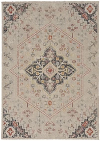 Tapis d'appoint Grand Zéro Rollins ivoire & marine de 2 pi x 3 pi