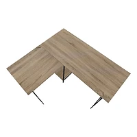 Monarch Specialties Computer Desk, Home Office, Corner, Storage Shelves, 48"l, L Shape, Work, Laptop, Metal, Laminate, Brown, Black, Contemporary, Modern
