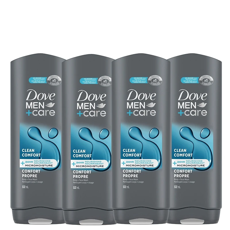Dove Men+Care Body Wash Hydrating Clean Comfort for Men with 24-Hour Nourishing Micromoisture Technology, 532mL