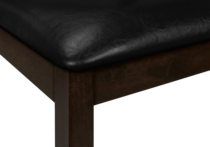 Monarch Specialties  Chaise De Salle À Manger, Ensemble De 2, 37 Pouces De Hauteur, Cuisine, Salle À Manger, Coté, Rembourré, Aspect Cuir Brun, Bois Massif Brun, Transitionnel