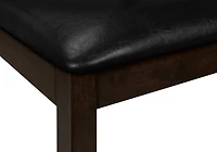 Monarch Specialties  Chaise De Salle À Manger, Ensemble De 2, 37 Pouces De Hauteur, Cuisine, Salle À Manger, Coté, Rembourré, Aspect Cuir Brun, Bois Massif Brun, Transitionnel