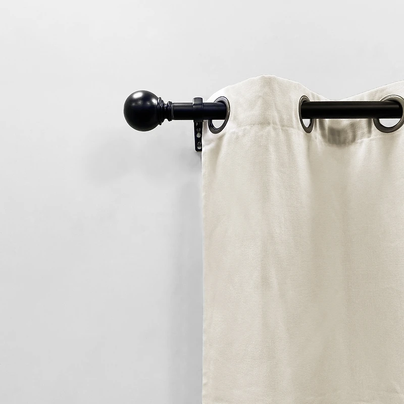 Mainstays 1” Black Ball Adjustable Curtain Rod, 30”-84”