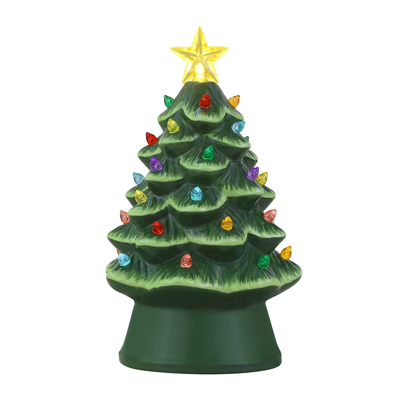 Mr. Christmas Decorative 8-inch Nostalgic Green Ceramic Tree