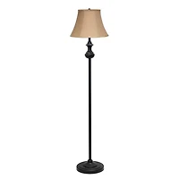 Ensemble de 3 lampes Elegant Designs de fabrication traditionnelle (2 lampes de table, 1 lampadaire) avec des abat-jours bruns, bronze