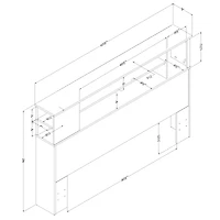 South Shore Vito Full/Queen Bookcase Headboard with Storage, in Pure White