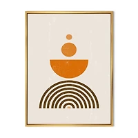 Designart Arc-en-ciel abstrait soleil et lune dans les tons de terre V ART MURAL À CADRE FLOTTÉ