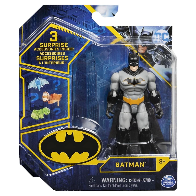 Batman, Figurine articulée de 10 cm avec 3 accessoires mystère, pour les enfants à partir de 3 ans