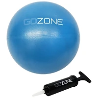 GoZone Ballon d'Exercice pour Pilates, Ballon d'Equilibre pour Tonification, Yoga et Barre, Anti-éclatement, avec Pompe àMmain, Bleu, 22.9 cm