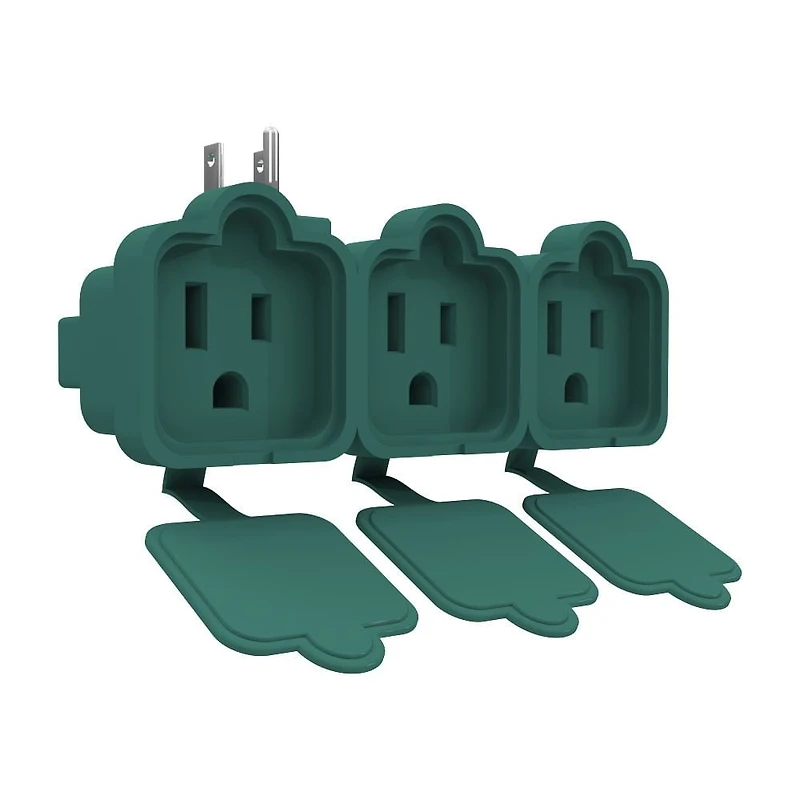 Stanley PlugMax 3 Outdoor, 3 Outlet Heavy Duty Adapter with individual outlet covers