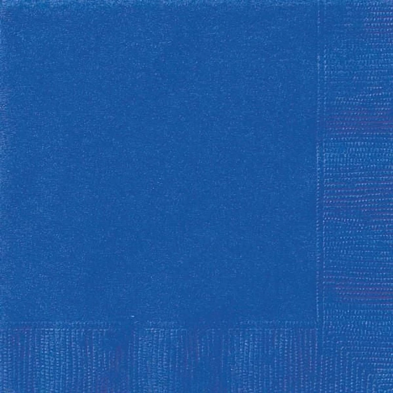 Electric Blue Lunch Napkins, 65ct, Measures 6.5x6.5" when folded, 2 ply
