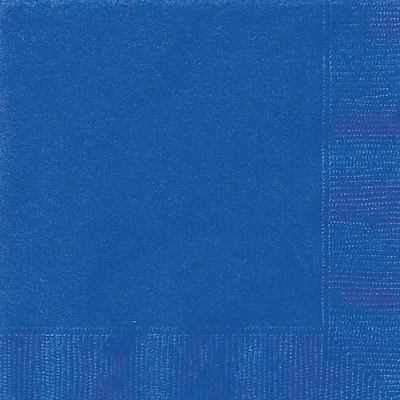 Electric Blue Lunch Napkins, 65ct, Measures 6.5x6.5" when folded, 2 ply