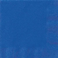 Electric Blue Lunch Napkins, 65ct, Measures 6.5x6.5" when folded, 2 ply