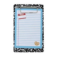U Style Mini Clipboard with Notepad, 40 Sheets, School-Theme, Mini Clipboard