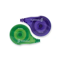 Paper Mate Liquid Paper DryLine, Extra Long Tape, Green/Purple Dispensers, 2 Count