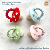 RaZbaby - Chompy Mushroom Silicone Teether - Red & Green