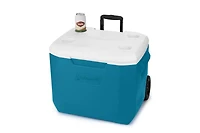 Coleman Chiller 60-Quart Cooler With Wheels, Ocean Blue