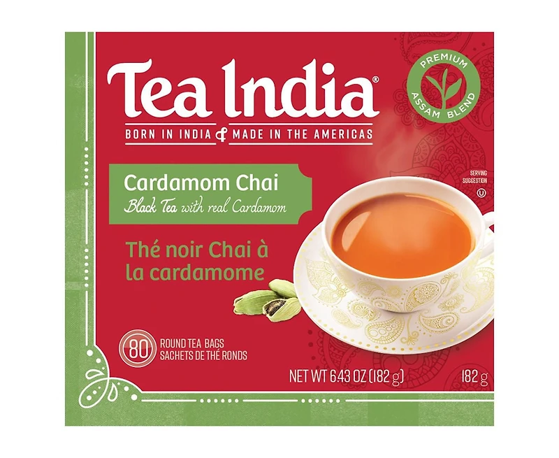 Tea India Cardamom Chai, 80 pack / 182 g