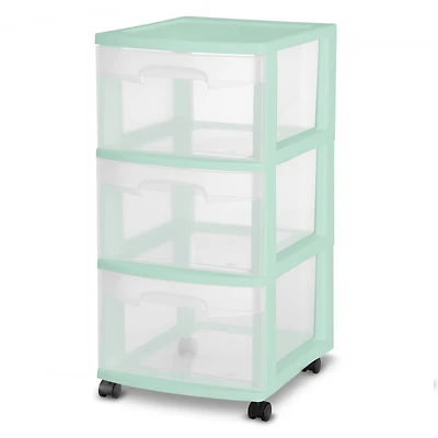 Sterilite Caisson à 3 Tiroirs - Vert