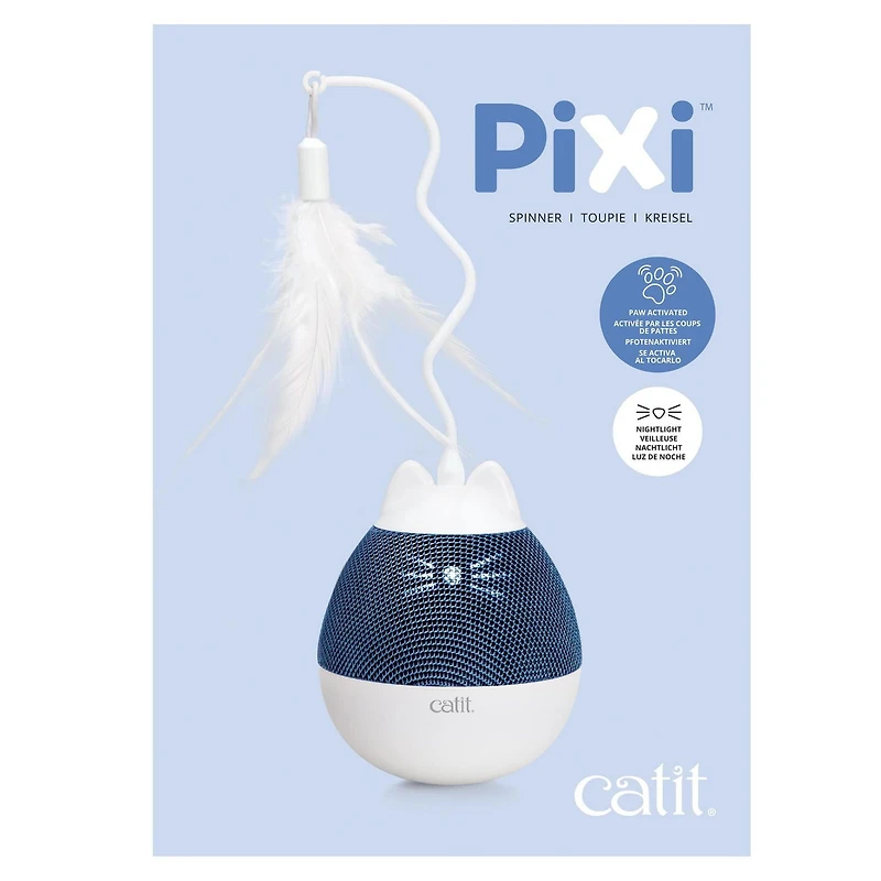 Catit PIXI Spinner Electronic Cat Toy, White & Blue