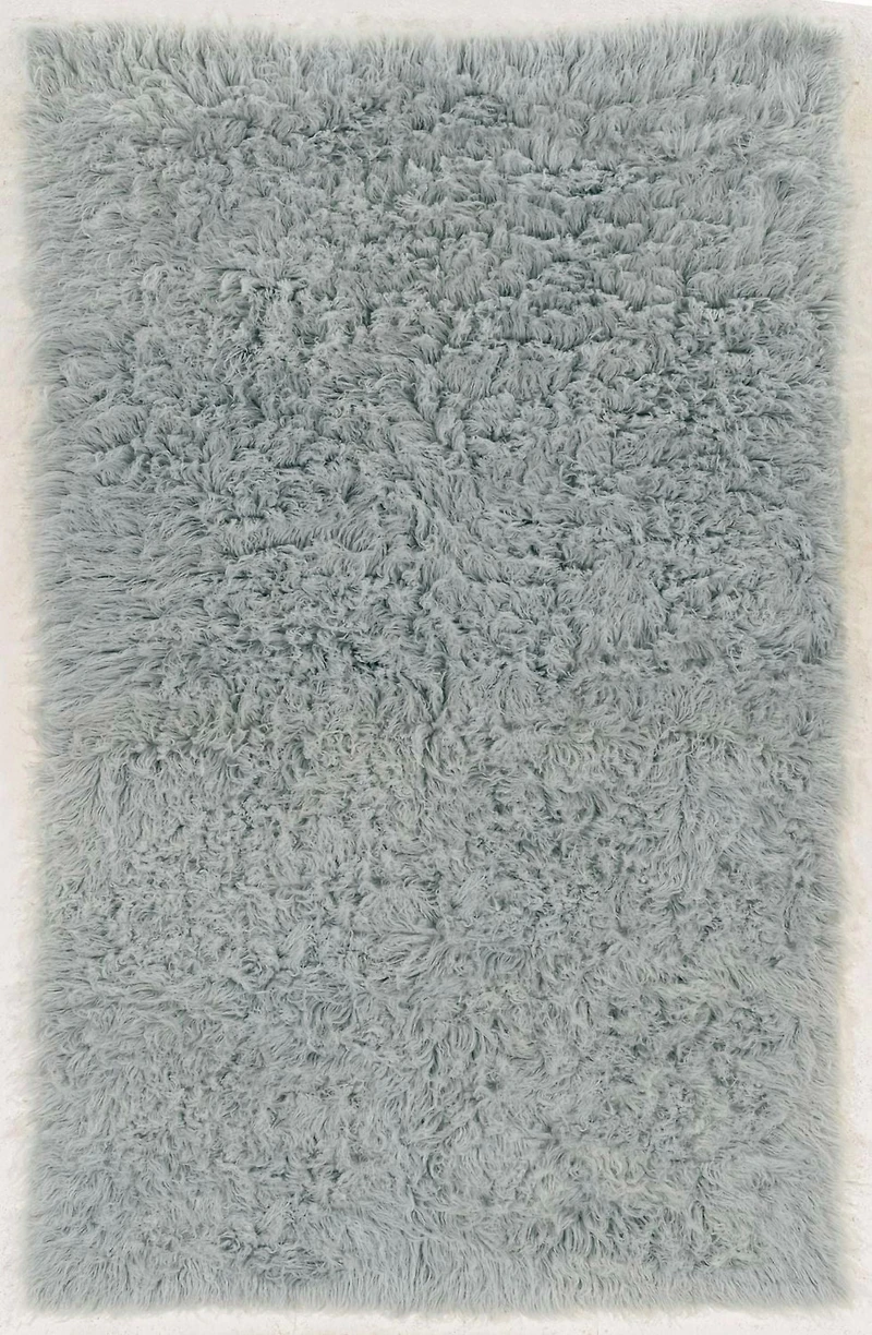 New Flokati 1400gr 5' x 8' Area Rug, Light Grey