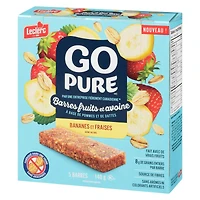 Go Pure Bananes et Fraises Fruits & Avoine Barres 5 Barres / 140g