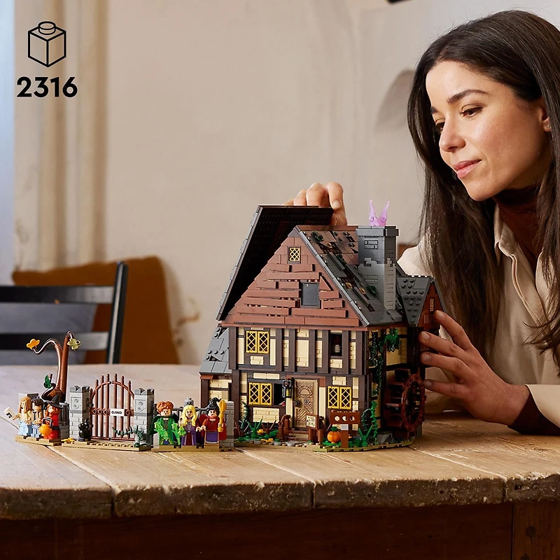 LEGO Ideas Disney Hocus Pocus: The Sanderson Sisters' Cottage Building Set, Gift Idea for Fans, 21341