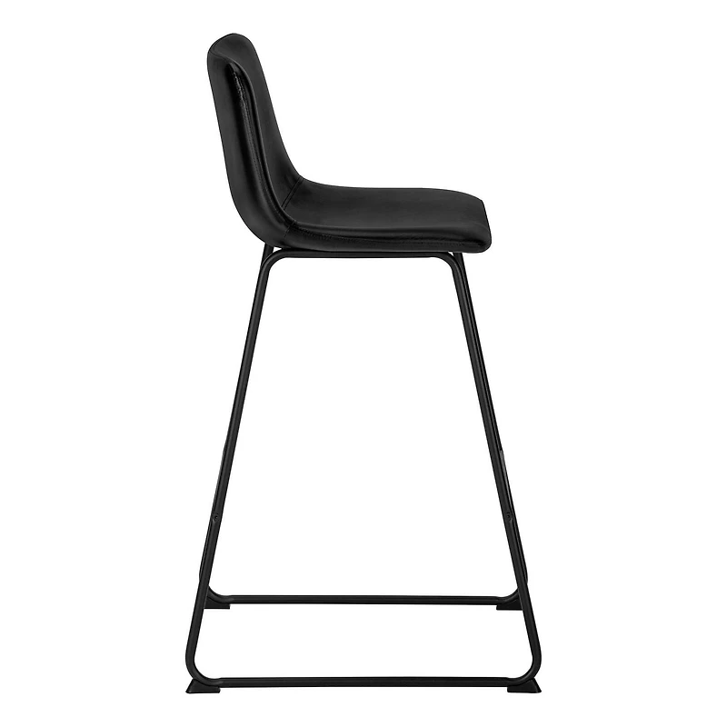 Monarch Specialties Office Chair, Bar Height, Standing, Computer Desk, Work, Pu Leather Look, Metal, Black, Contemporary, Modern
