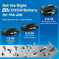 HART Batterie lithium-ion 2.0Ah de 20 volts (chargeur non inclus) 1,25 fois plus d’exécution