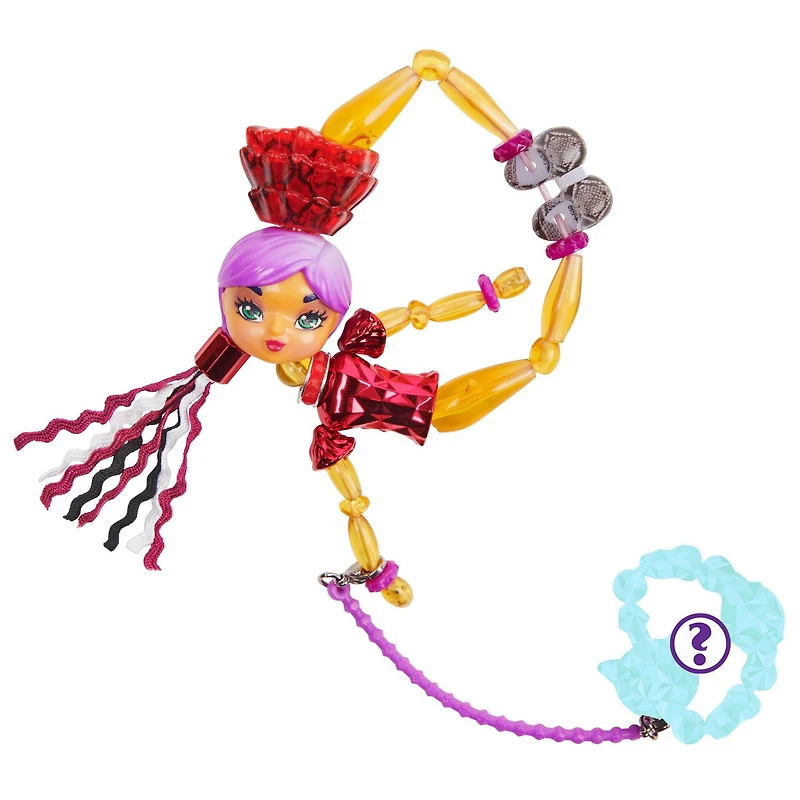 Twisty Girlz, Série 2, Poupée à transformer en bracelet à collectionner Ruby Spark avec Twisty Petz mystère