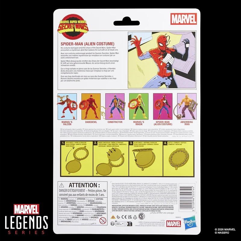 Marvel Legends Series Secret Wars Spider-Man (Alien Costume), Marvel Comics Collectible 6 Inch Action Figure