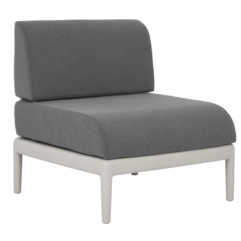 Chaise modulaire sans accoudoirs Leaf de la Collection Plus de Patioflare, gris