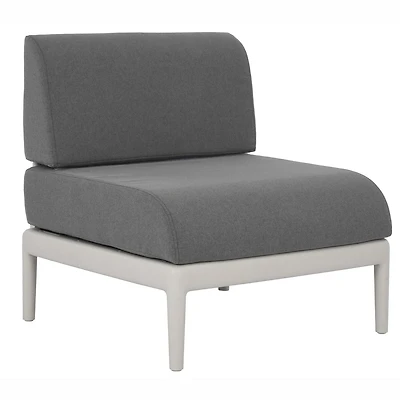 Chaise modulaire sans accoudoirs Leaf de la Collection Plus de Patioflare, gris