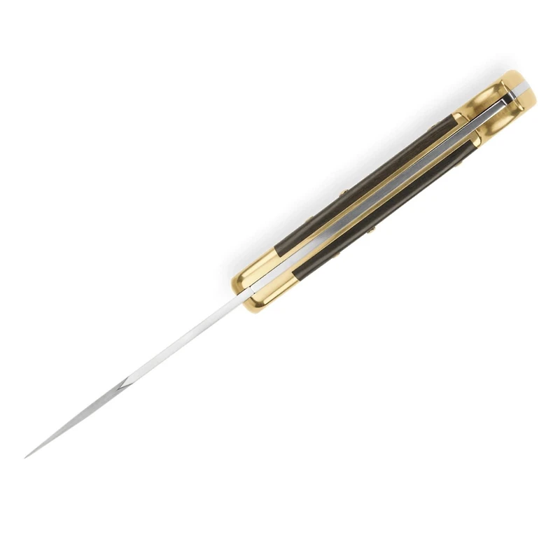 Buck 110 Folding Hunter® Knife with Genuine Ebony Handle, Brass Bolsters, Razor Sharp Clip Point, Hunting Folding-Knife
