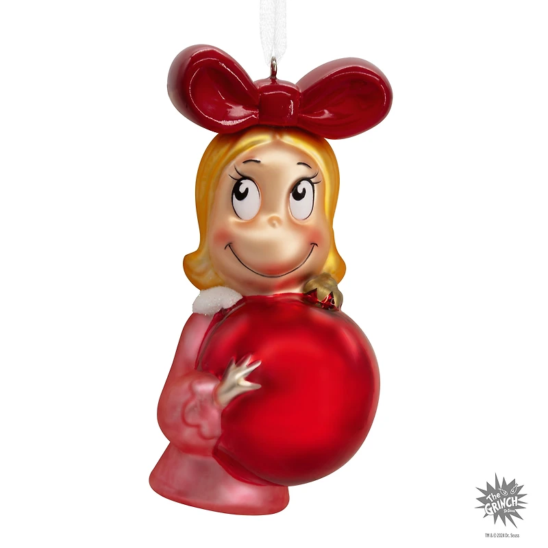 Hallmark Dr. Seuss's How the Grinch Stole Christmas! Cindy-Lou Who With Ornament Christmas Ornament, Blown Glass