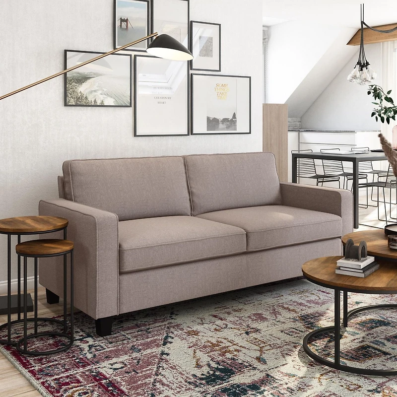 Georgia Linen-Like Fabric Three Seater Sofa