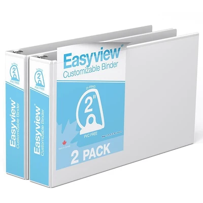 Davis Group Easyview Premium, Angle D Ring, Customizable, 11 x 17 inch, Spreadsheet View Binder, 2 Pack, 2"