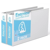 Davis Group Easyview Premium, Angle D Ring, Customizable, 11 x 17 inch, Spreadsheet View Binder, 2 Pack, 2"